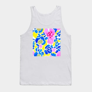 Preppy colors abstract flowers Tank Top